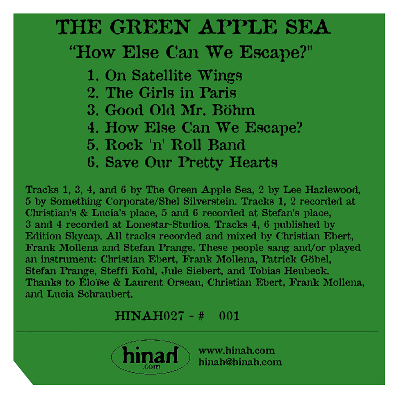 hinah027 - The Green Apple Sea "How Else Can We Escape?"